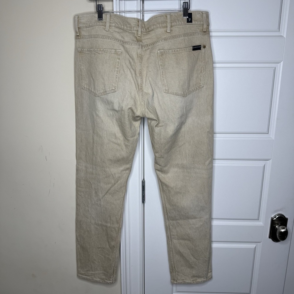 7 For All Mankind Slimmy Tapered Jeans Men's 36 (38/30) Beige Bamboo Stretch - Picture 2 of 10